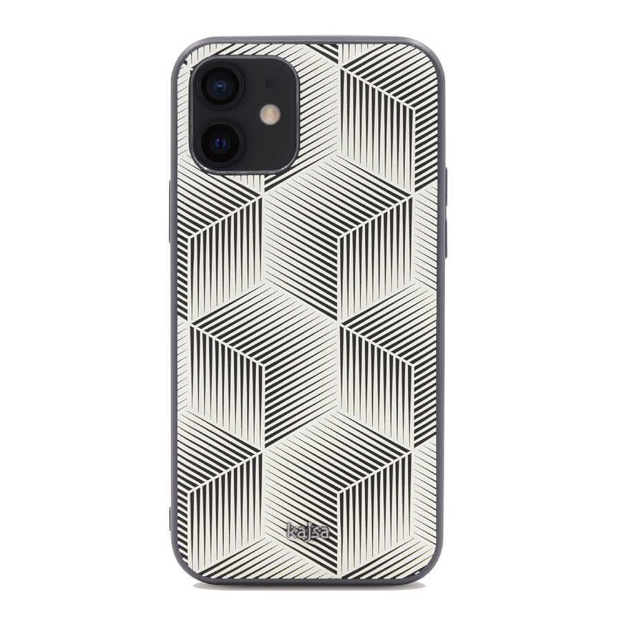 Apple iPhone 12 Kılıf Kajsa Splendid Serisi 3D Cube Kapak