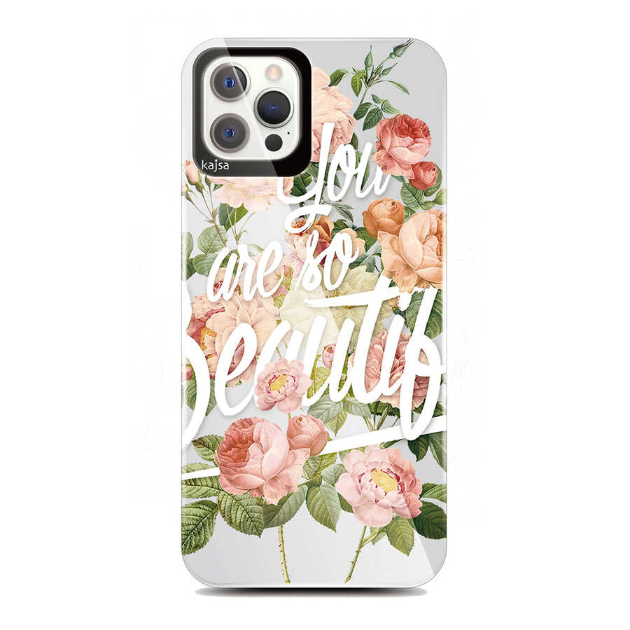 Apple iPhone 12 Pro Kılıf Kajsa Floral Kapak